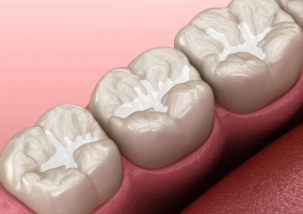 Molar Fissure dental fillings, Medically accurate 3D illustration of dental concept